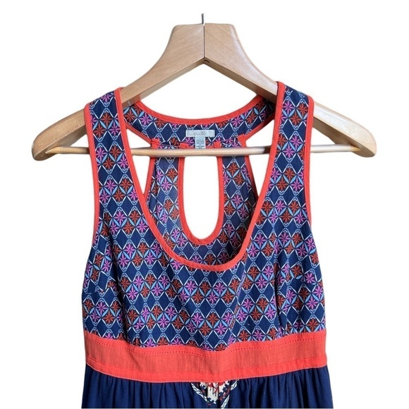 Ecote from Urban Outfitters Navy Blue Boho Cutout Pocket Mini Dress, Medium - Picture 2 of 11